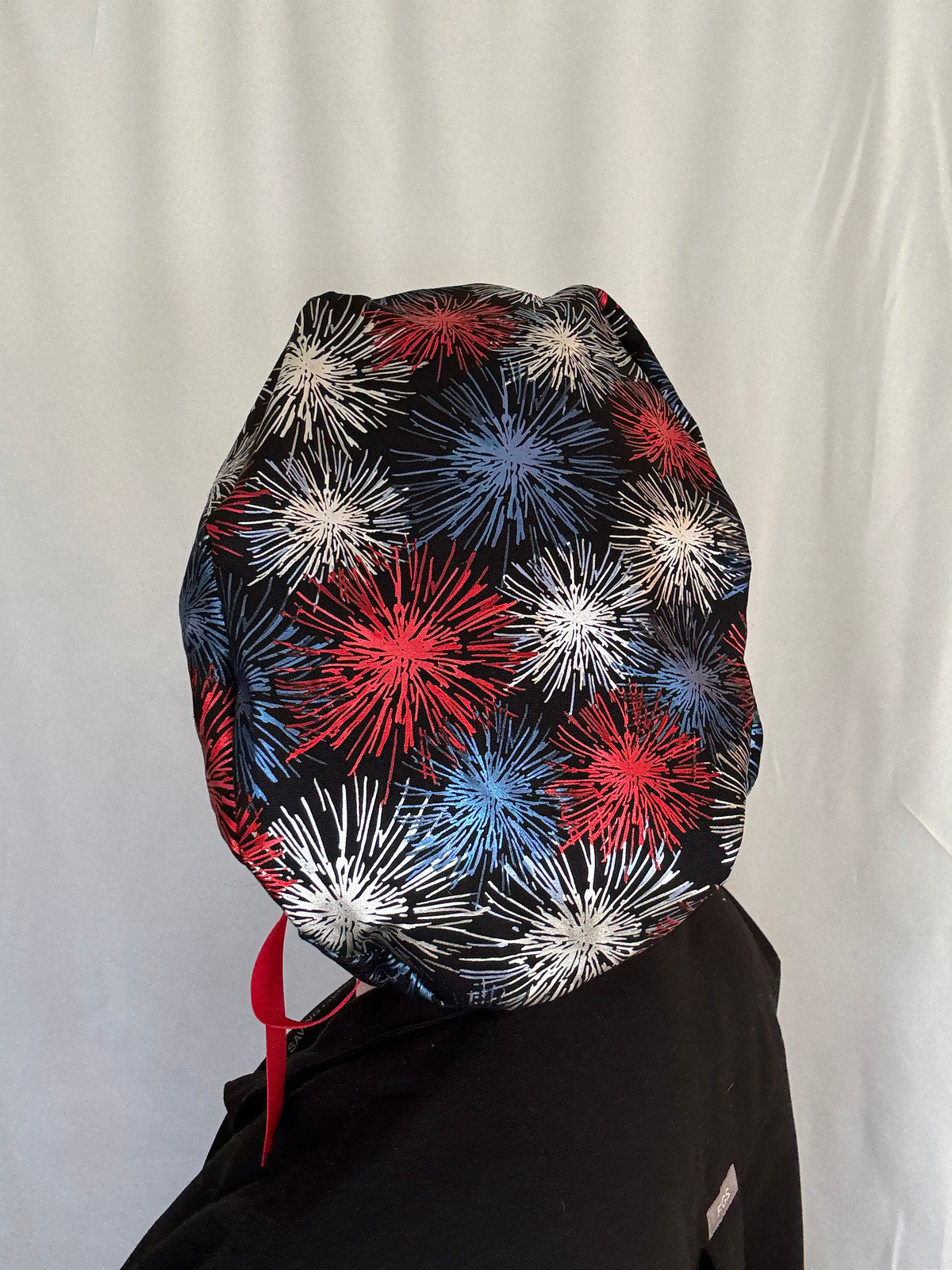 Metallic Fireworks Scrub Cap - Satin Lining Available - Multiple Styles