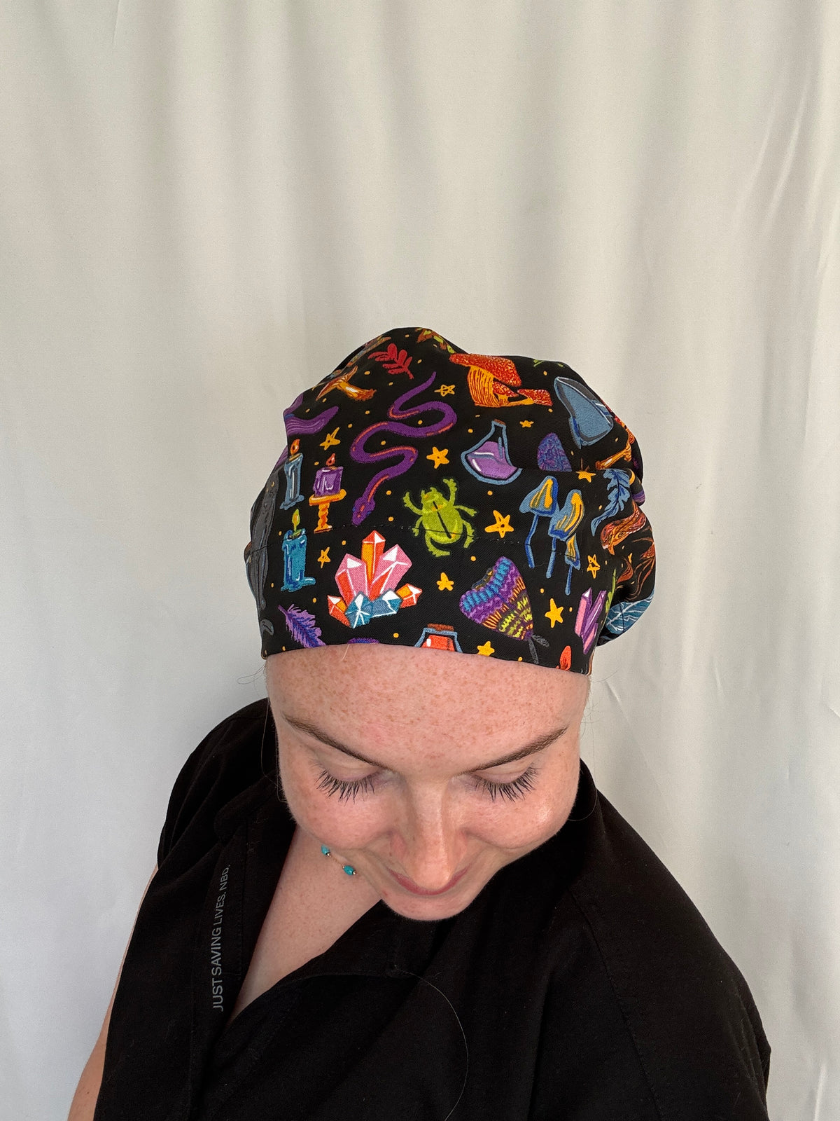 Halloween Things on Black (NEW) Scrub Cap - Multiple Styles