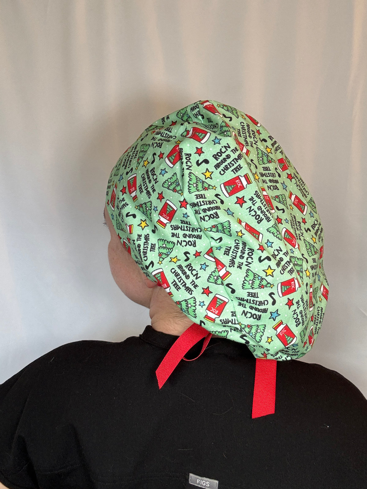 Roc'n around the Christmas Tree Scrub Cap - Satin Lining Available - Multiple Styles
