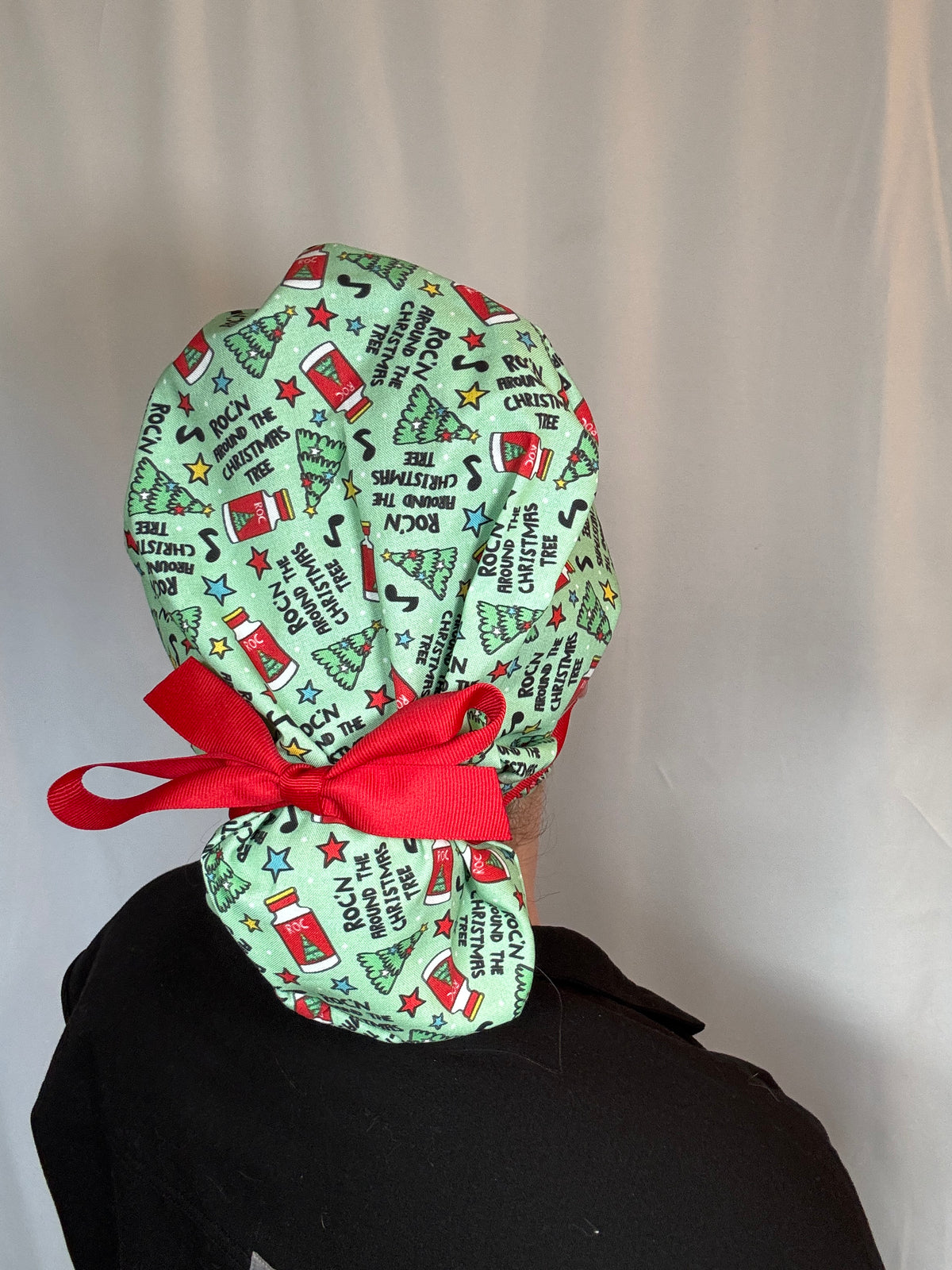 Roc'n around the Christmas Tree Scrub Cap - Satin Lining Available - Multiple Styles