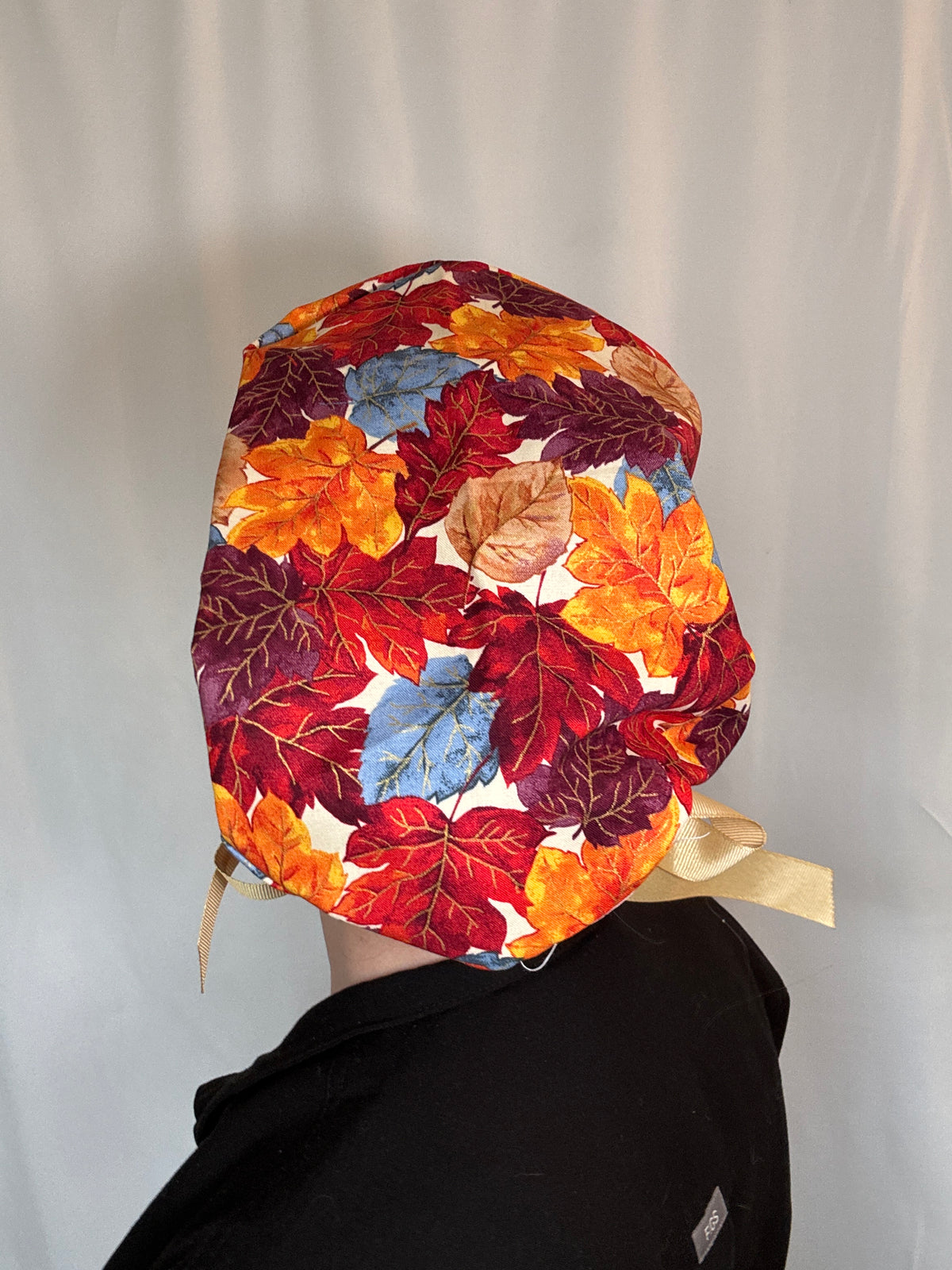 Leaves w/ Metallic Scrub Cap - Satin Lining Available - Multiple Styles