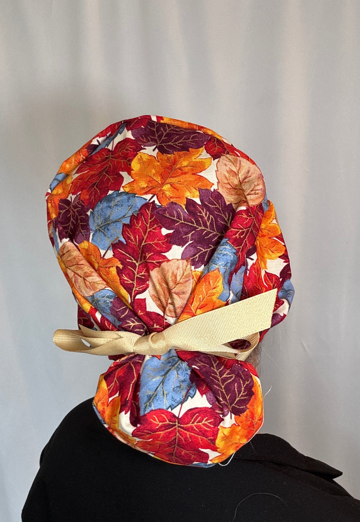 Leaves w/ Metallic Scrub Cap - Satin Lining Available - Multiple Styles