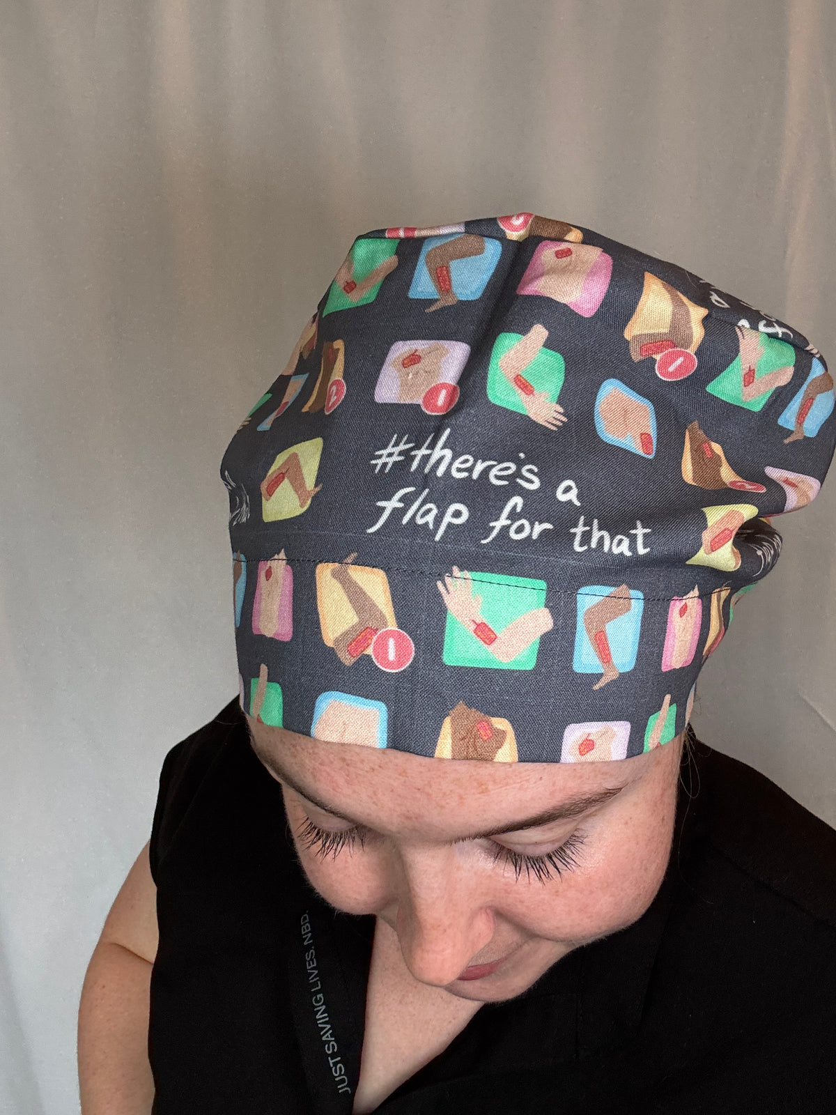 There's a Flap for That Scrub Cap - Satin Lining Available - Multiple Styles