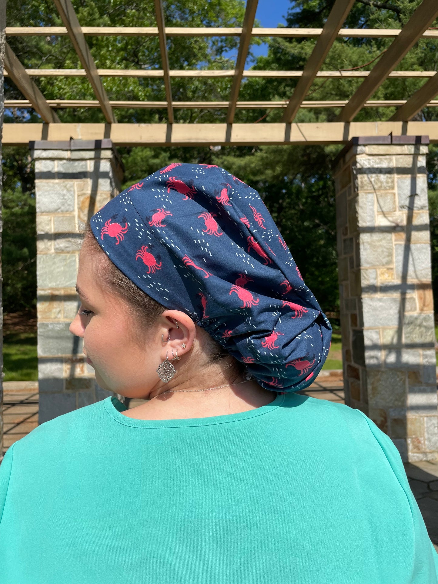 Crabs on Blue Scrub Cap - Multiple Styles