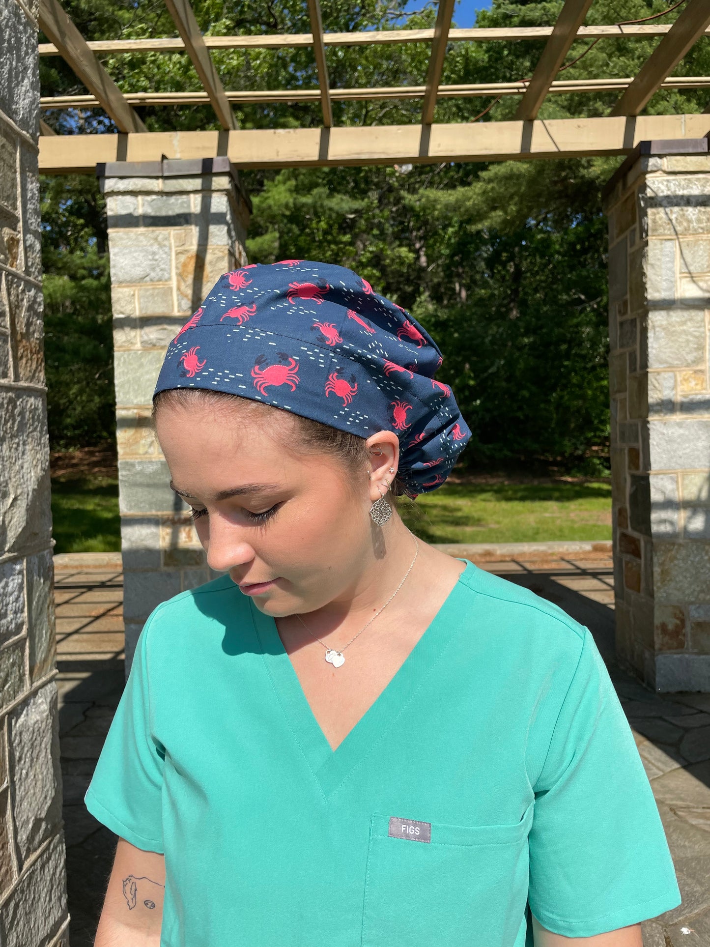 Crabs on Blue Scrub Cap - Multiple Styles