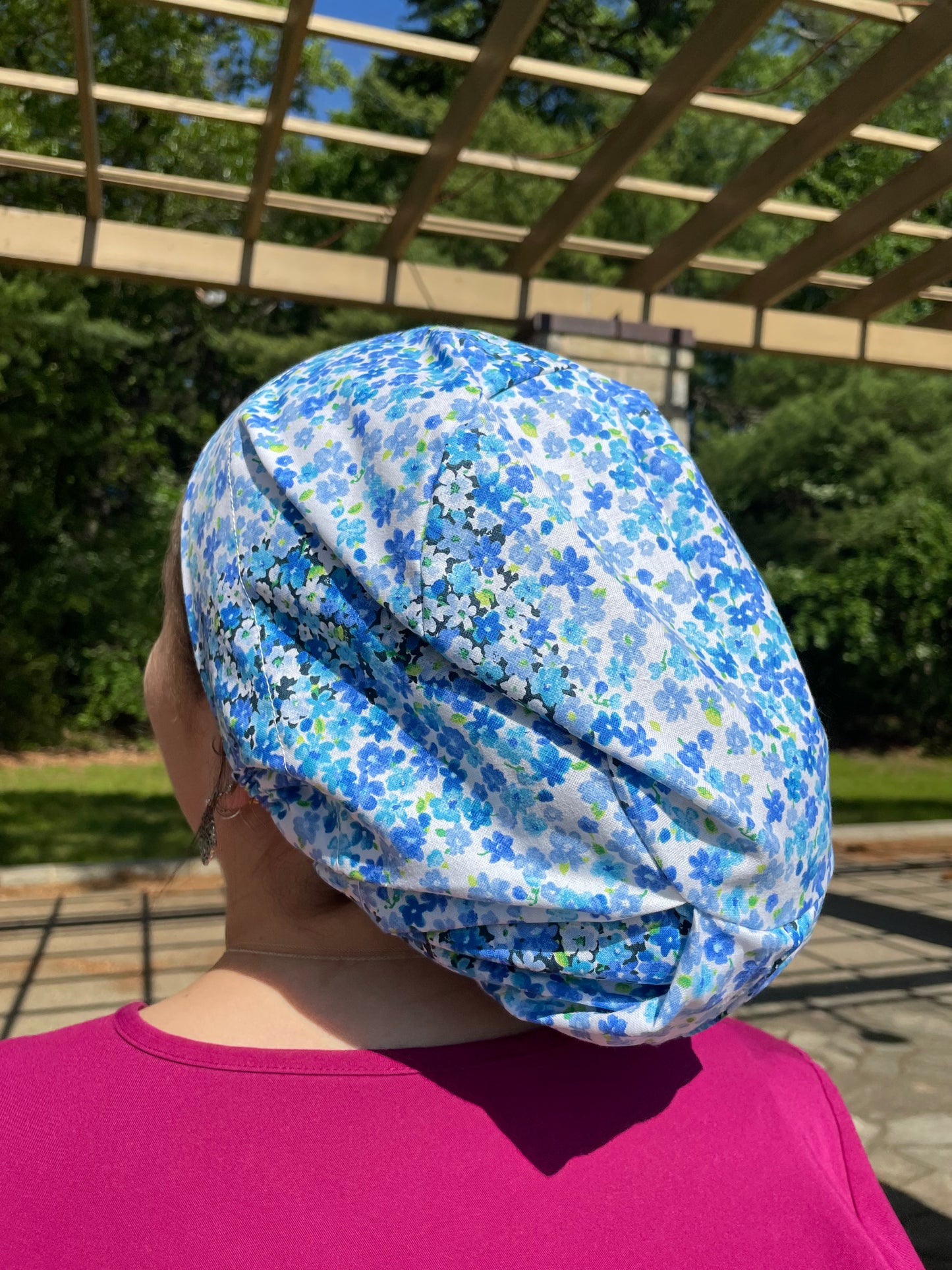 Small Blue Floral Scrub Cap - Multiple Styles