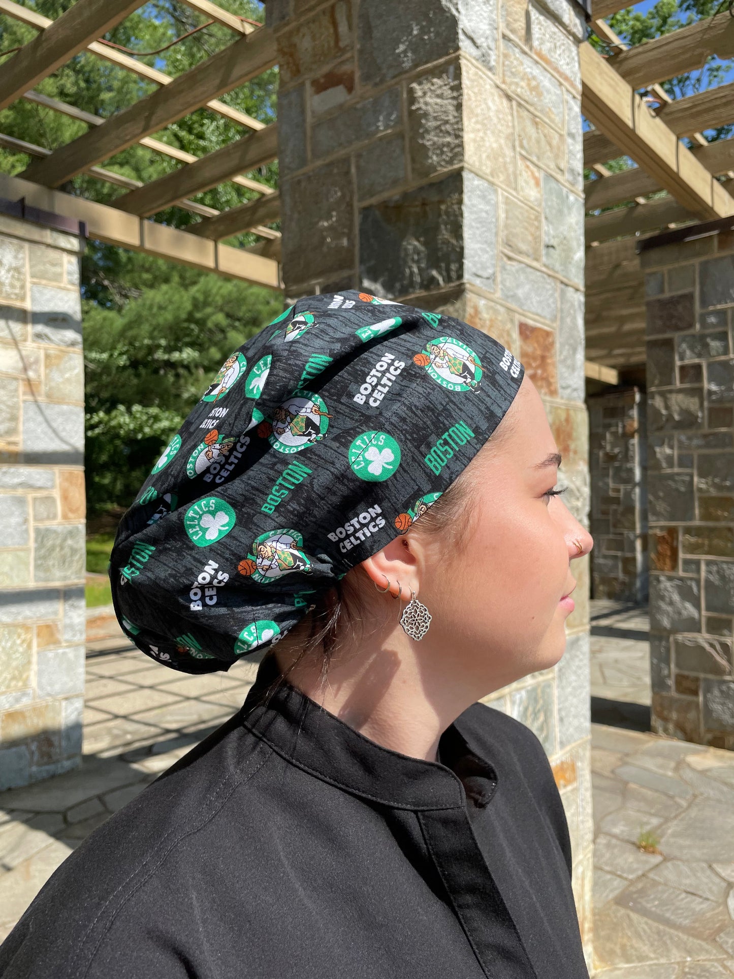 Scrub Cap in Boston Celtics Fabric - Multiple Styles