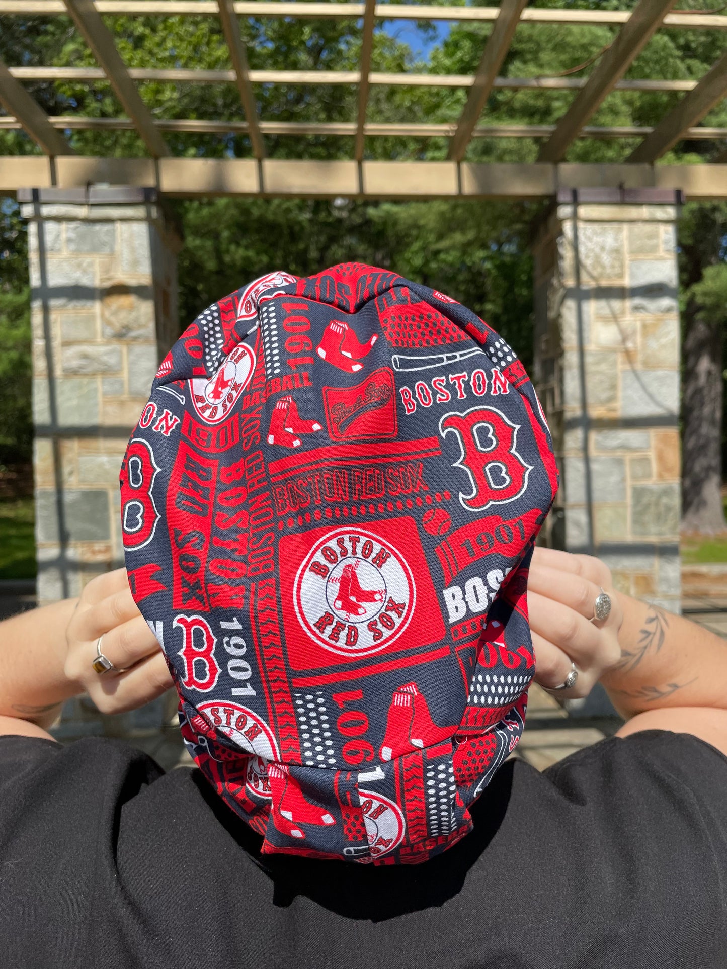 Scrub Cap in Boston Red Sox Fabric - Multiple Styles