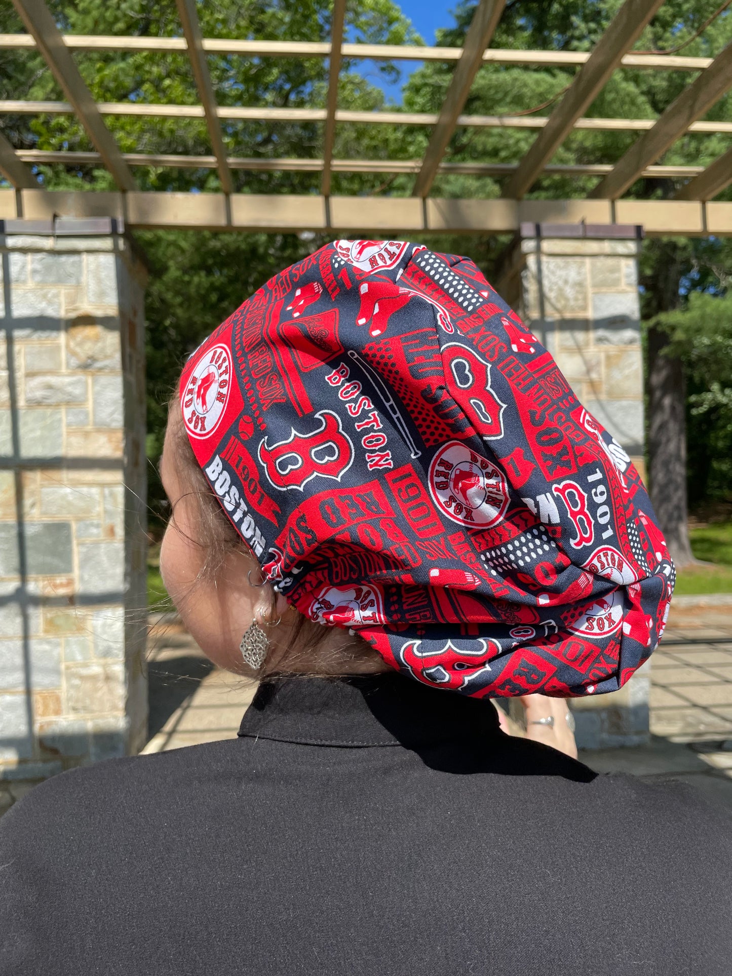 Scrub Cap in Boston Red Sox Fabric - Multiple Styles