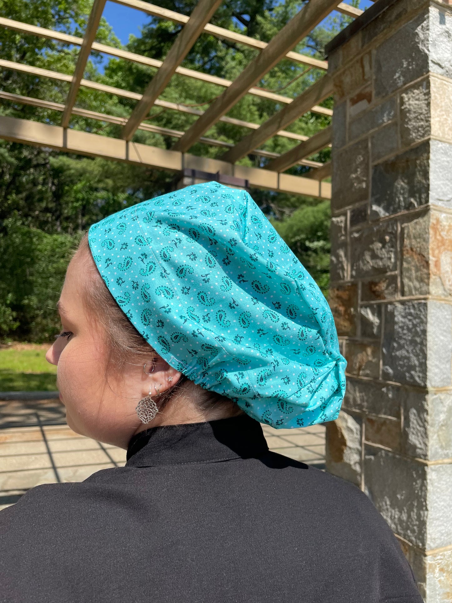 Blue Paisley Scrub Cap - Multiple Styles*