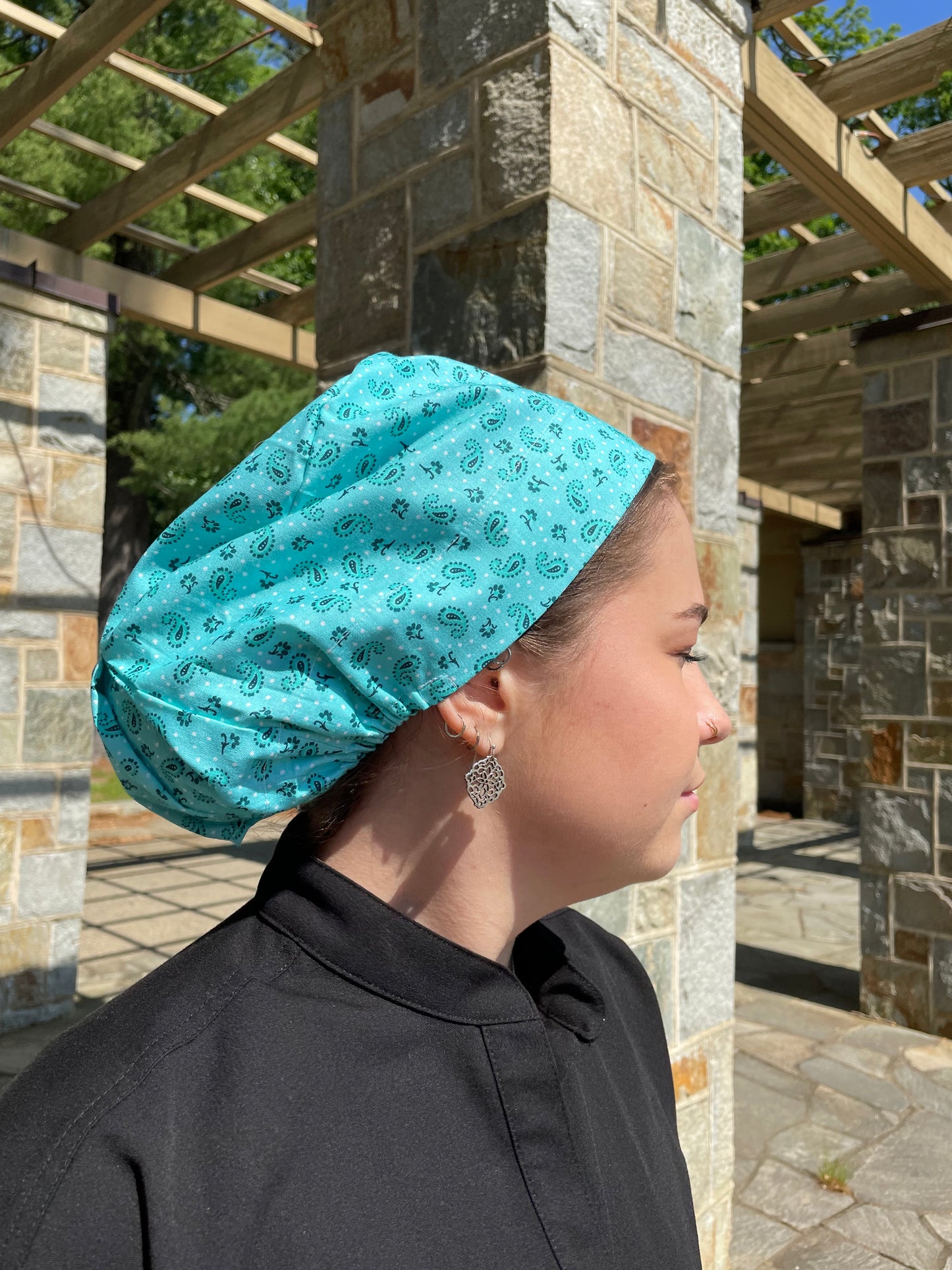 Blue Paisley Scrub Cap - Multiple Styles*