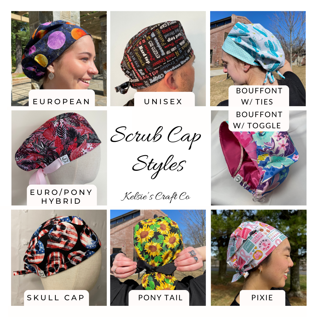 I Will Cut You Surgery Scrub Cap (Navy) - Satin Lining Available Multiple Styles