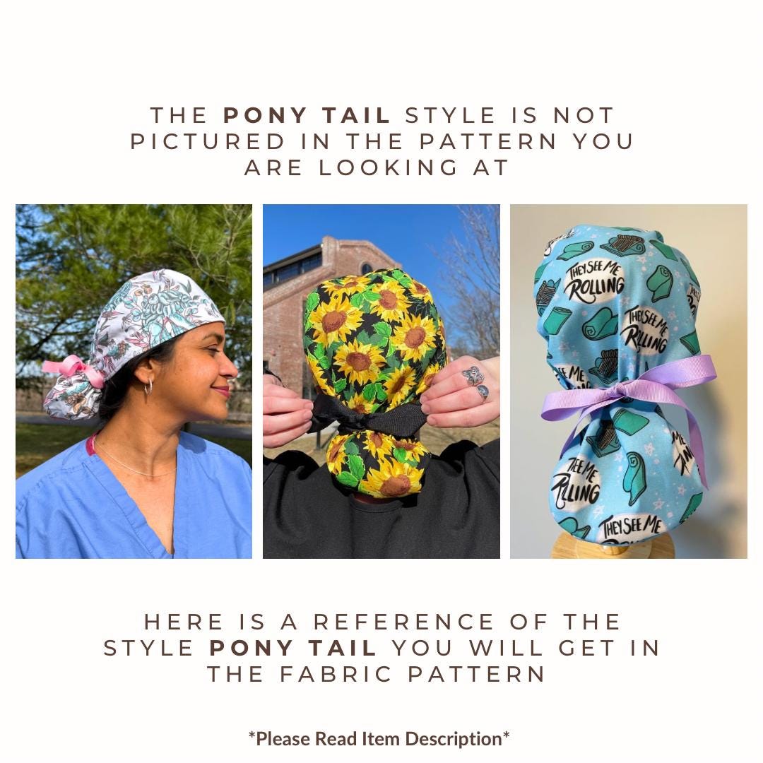 Showgirl Items Scrub Cap - Satin Lining Available - Multiple Styles
