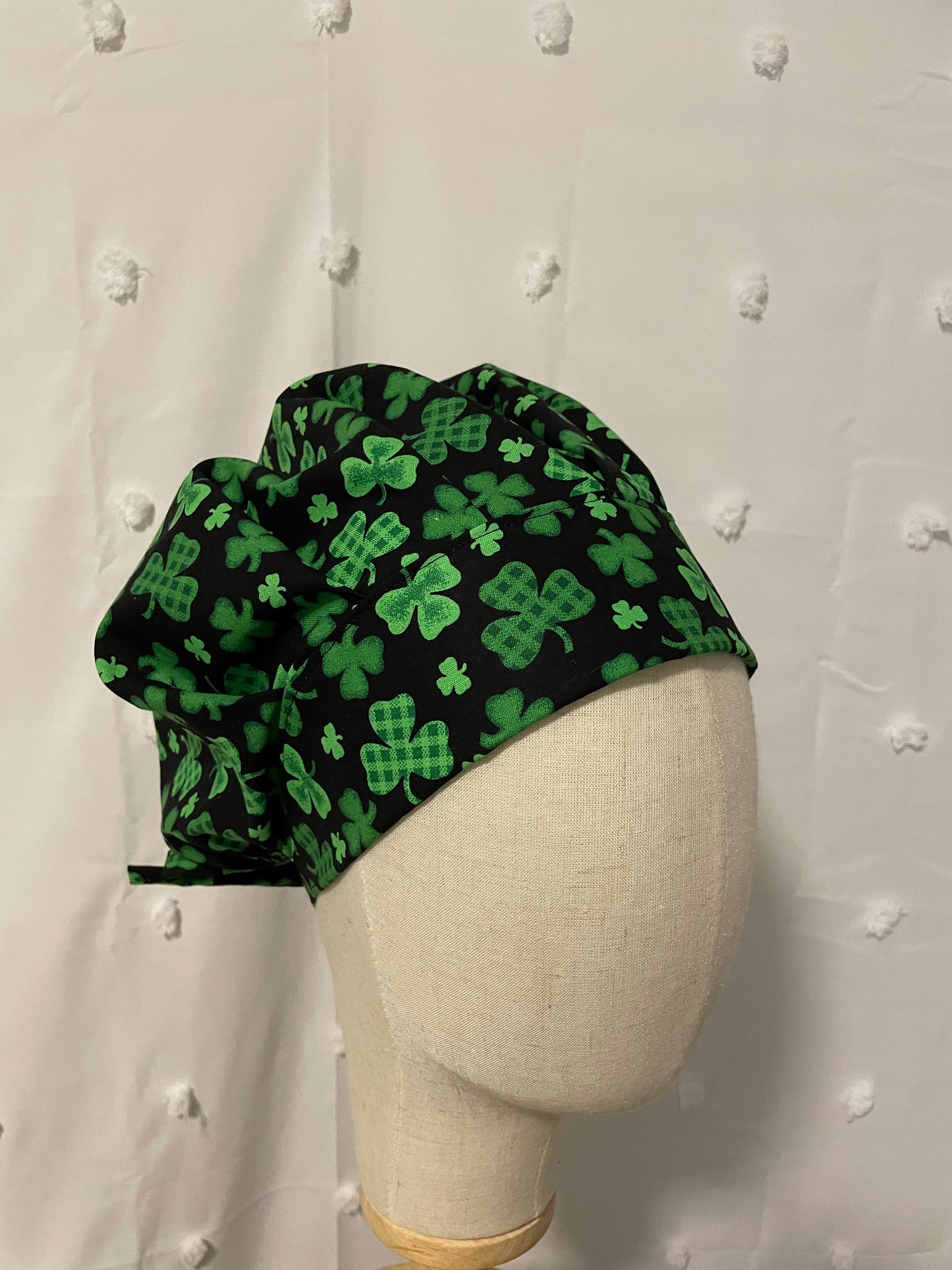 Clovers on Black Scrub Cap - Multiple Styles