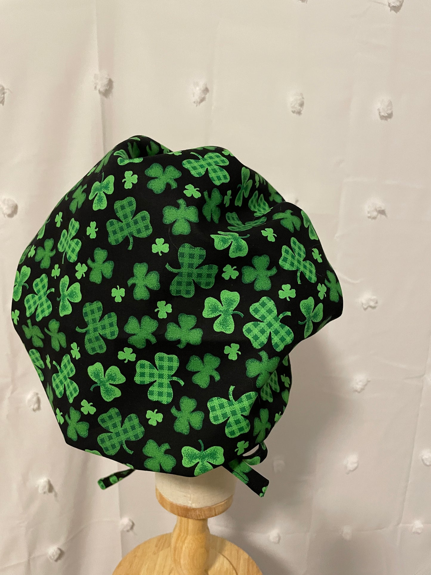 Clovers on Black Scrub Cap - Multiple Styles